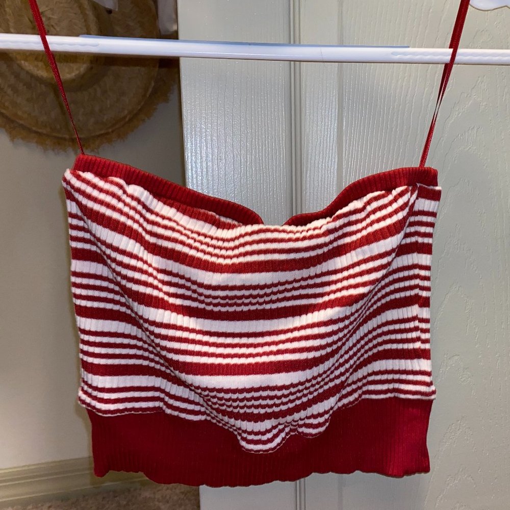 Garnet stripped tube top